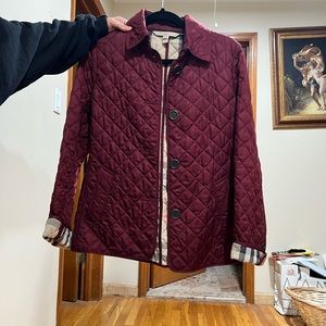 Burgundy Burberry Brit jacket
